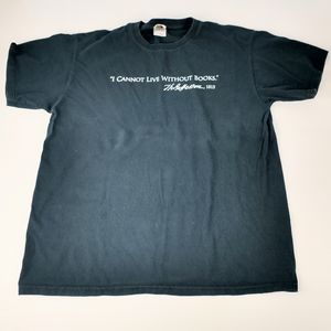 I Cannot Live Books Jefferson Black Shirt Sz LRG